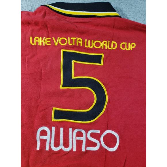 Star Company Shirt Men's XL Extra Large Red Ghana Polo Team Lake Volta World Cup - Picture 10 of 12